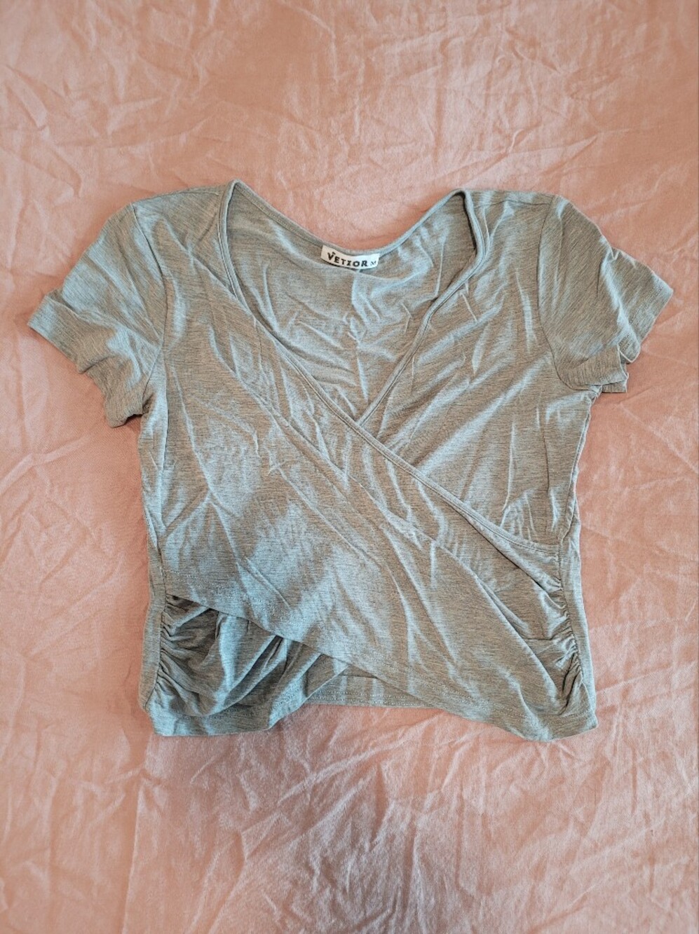 Soft Gray Women's Short-Sleeve Top